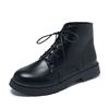 Clearance Price New British Style Versatile Short Boots Autumn and Winter Flat Lace-Up Martin Boots Women's Single Boots Patent Leather Women's Shoes