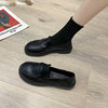 Small Leather Shoes, British Style Flats for Women, 2025 New Autumn and Winter Flat Loafers, Versatile Black Work Shoes, Slip-On