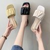 Women's Summer Sandals for Outdoor Wear 2025 New Fashion Chunky Heel Small High Heel Fairy Style Matching with Skirts Slip-On Leather Sandals
