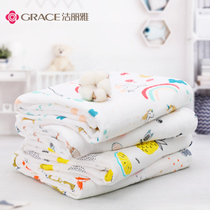 Jielia baby bath towel soft absorbent breathable bath gauze cartoon class A summer newborn baby products