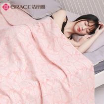 Jieya towel was made by Xinjiang cotton double gauze summer cool quilt nap summer thin bed sheet children Air conditioning quilt