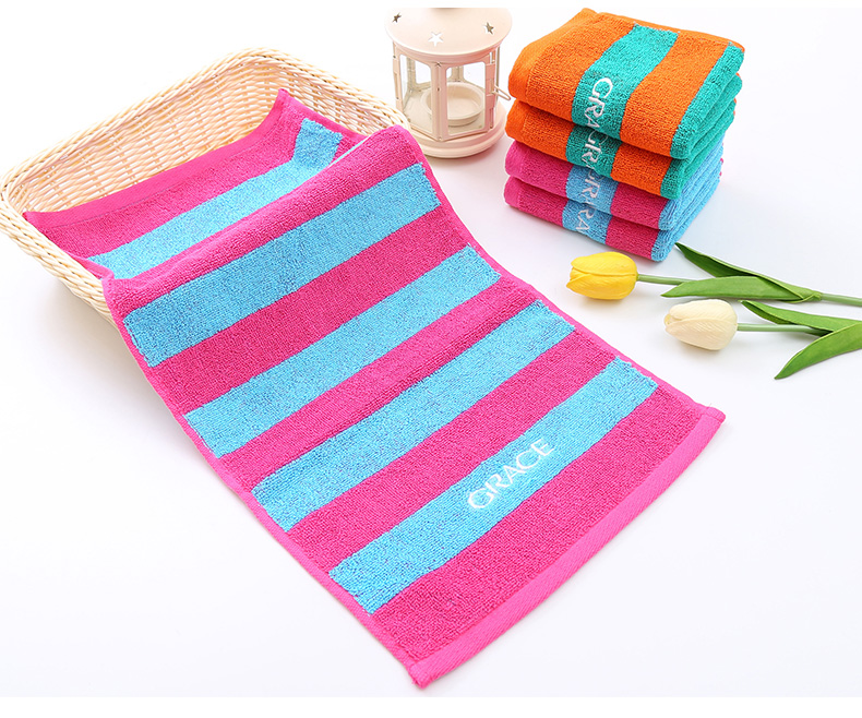 Jie Ya bông khăn bộ sưu tập nhỏ của Teddy thoải mái sọc mềm mại, trẻ em khăn thấm bé nhỏ - Khăn tắm / áo choàng tắm khăn rửa mặt