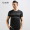Luo Hao nam mùa hè Hàn Quốc nam đáy áo Slim bông giản dị dán thư màu đen ngắn tay t-shirt nam