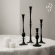 梵其法式复古黑色金属蜡烛烛台摆件家用浪漫高级感罗马柱烛台装饰