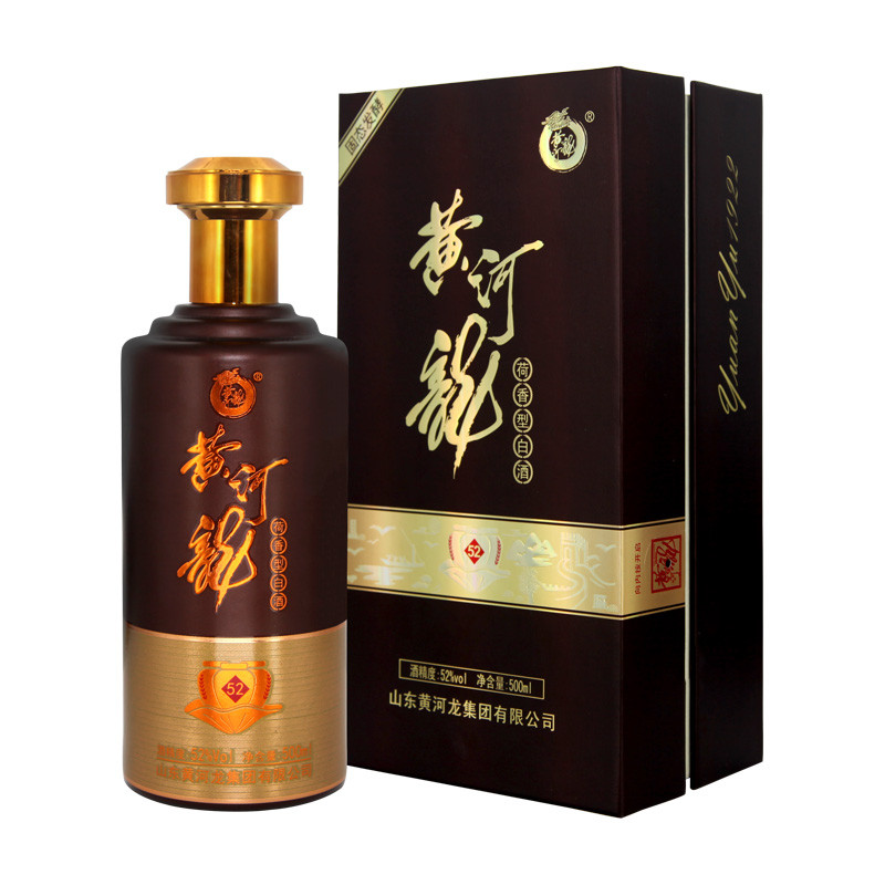 【黄河龙】52度荷香型白酒整箱4瓶