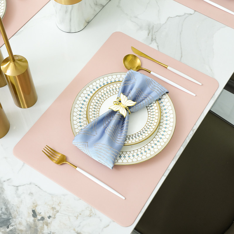 American light luxury household insulation pad ins wind environmental protection high-end model room leather placemat waterproof oil-proof steak pad