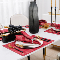 And Courtyard New Chinese Style Dining Mat Light Extravagant Home Upscale Western Napkins Red Heat Insulation Mat Western Dining Mat Table Mat Customised