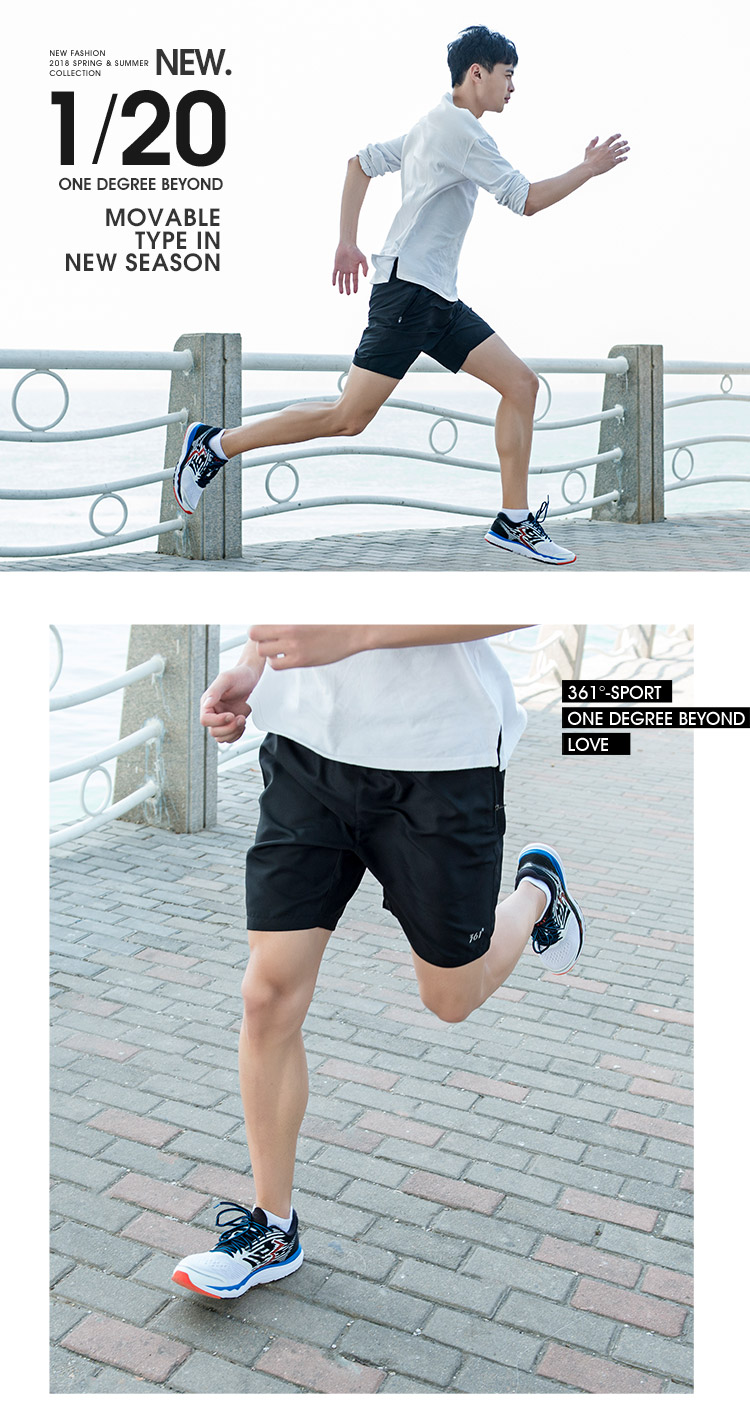 361 độ của nam giới thể thao mùa hè 361 thể thao cổ tròn ngắn tay T-Shirt giản dị năm-quần quần short nam quần thể thao nữ