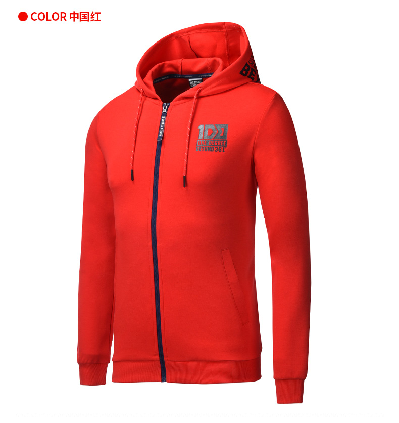 361 độ nam 2019 áo len thể thao trùm đầu mới 361 mùa xuân chạy bộ áo khoác cardigan - Thể thao lông cừu / jumper áo khoác nỉ nam cao cấp