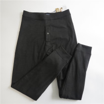 Luxury warm pants women elastic thin cotton pants double wool warm knee pants waist solid color ME764008