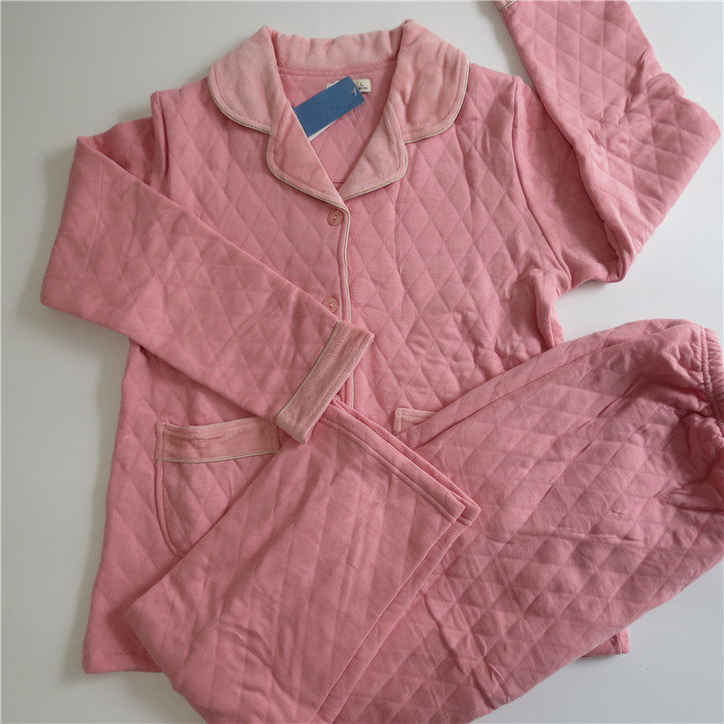 Dalli sleepwear woman mezzanine cotton Home Jacket Long Sleeve Long Pants Suit Pure Color Winter to plain cotton DL875115