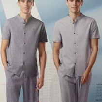 Counter Giants home short sleeve mens cotton linen thin cardigan short sleeve MB15020