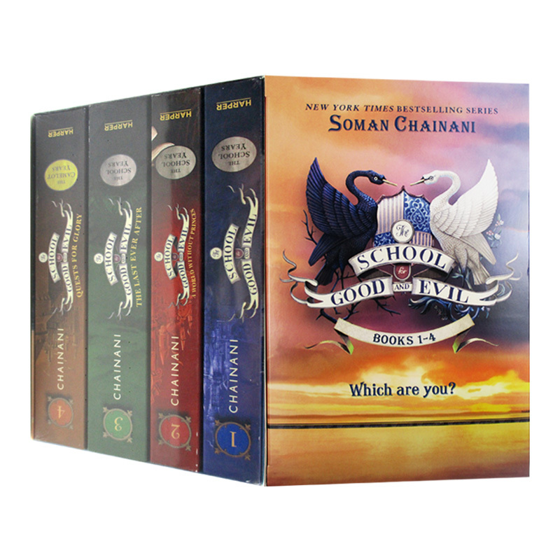 The School for Good and Evil Original English Novel Series, 4-Book Boxed Set, English Version of the School of Good and Evil, Science Fiction Reading Material for Teenagers, Imported Children's English Extracurricular Reading Books