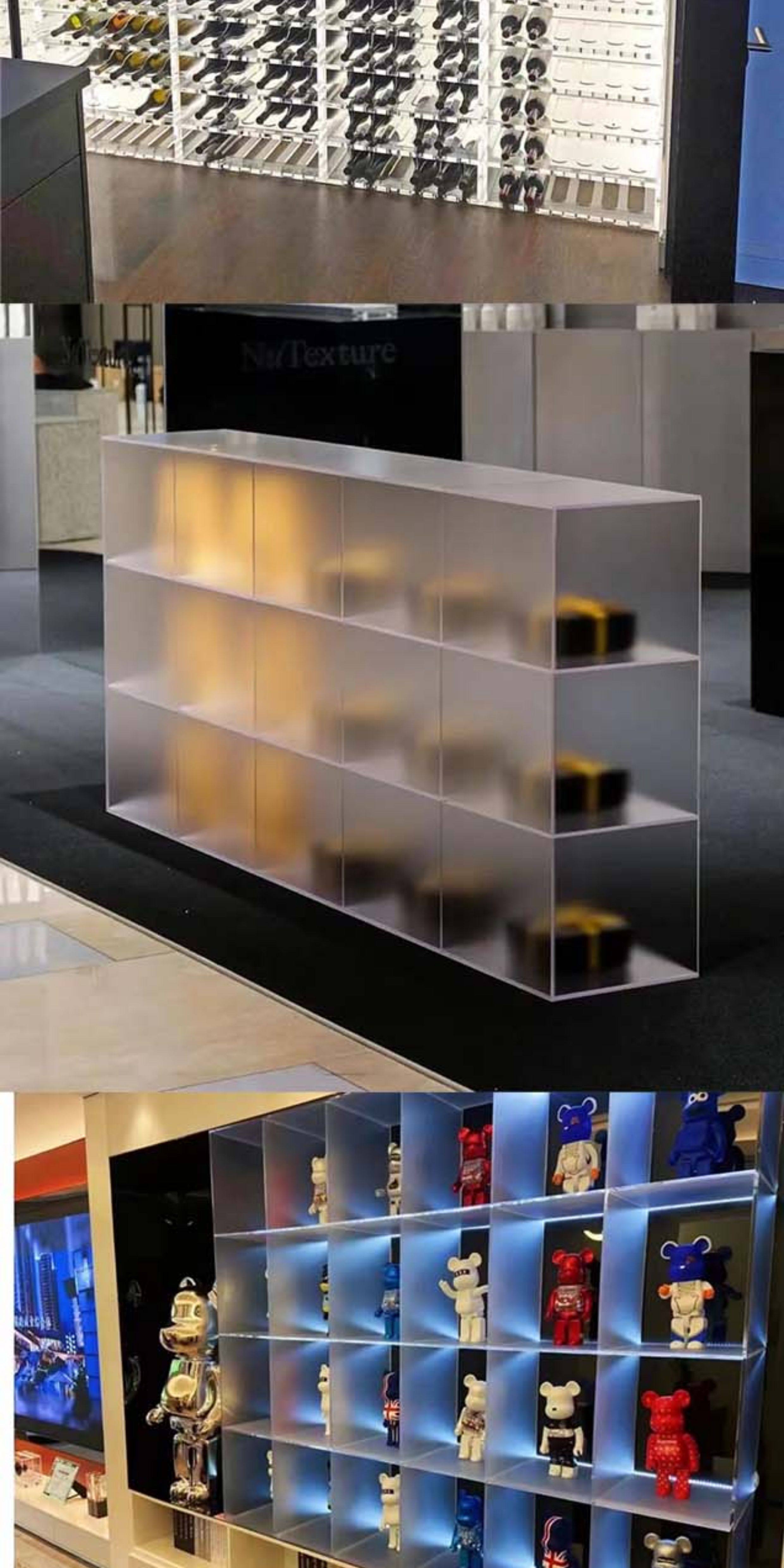 Витрина 亚克力展示架透明渐变色手办酒柜服装店鞋子包包亚克力置物架定制