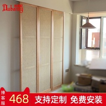 Sliding door rattan sliding door homestay wooden door screen Hotel restaurant Teahouse new Chinese door and window decoration ceiling vine door