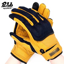 Harley BMW Indian Triumph Ugly Brothers uglybros Motorcycle Vintage Gloves Breathable Fall-proof Leather