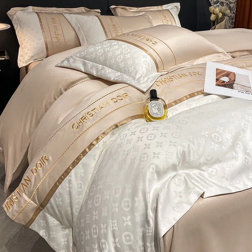 Летний шелковый шелковистый комплект, пододеяльник, простыня, легкий роскошный стиль, изысканный стиль, 4 предмета, постельные принадлежности