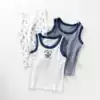 Summer children sleeveless T-shirt Boy Boy baby middle child Cotton mesh vest elastic small navy style
