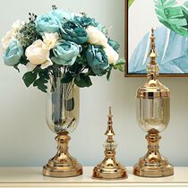 Eurostyle crystal glass transparent vase-like board room swing piece American home living room flower arrangement table extravagant decorations