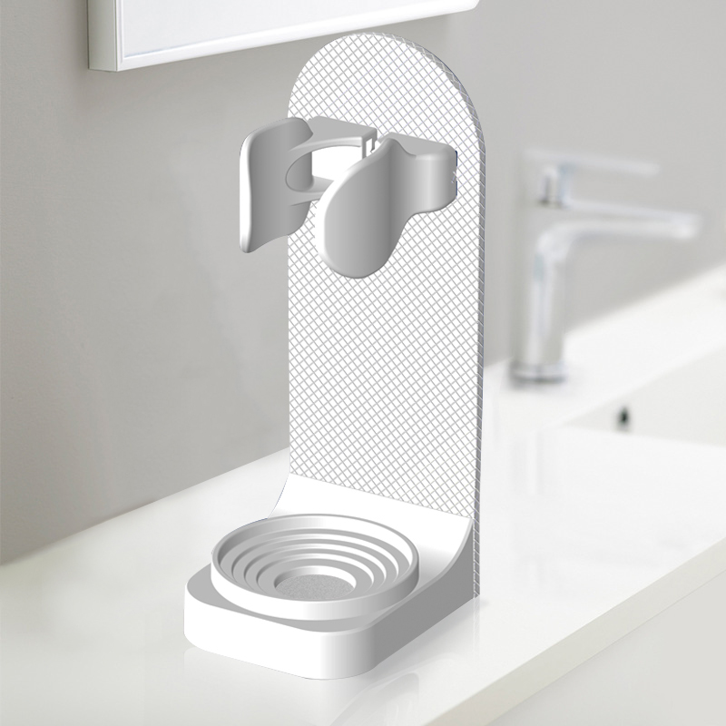 Electric wall-mounted perforated toothbrush holder hanging wall-type hanging rack suction wall-type shelving with cosmetic room teeth containing layer shelf