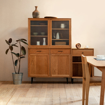 MUMO Wood Inkraw Stone Side Cabinet Cherry Wood Restaurant Living Room Bookcase Lockers Locker Combo solid wood furniture