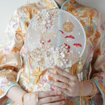 Chinese wedding DIY material bag handmade finished fan bride embroidery high-end Fan Fan Xiuhe clothing fan