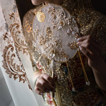 Linlin hand-made group fan Wedding bride Xiuhe hand-made wedding Chinese fan diy material bag