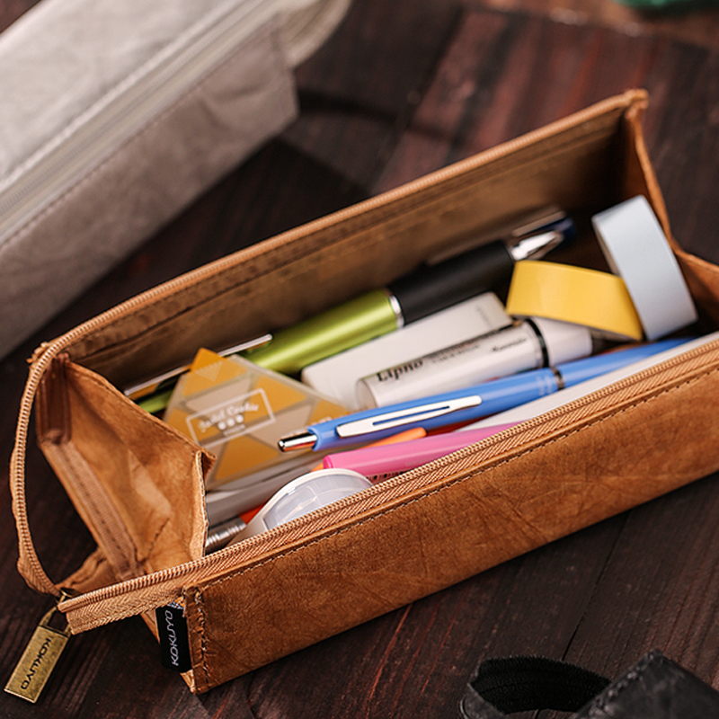 Japan's KOKUYO national reputation pen bag female simple DuPont paper folio retro color stationery bag male fresh large capacity