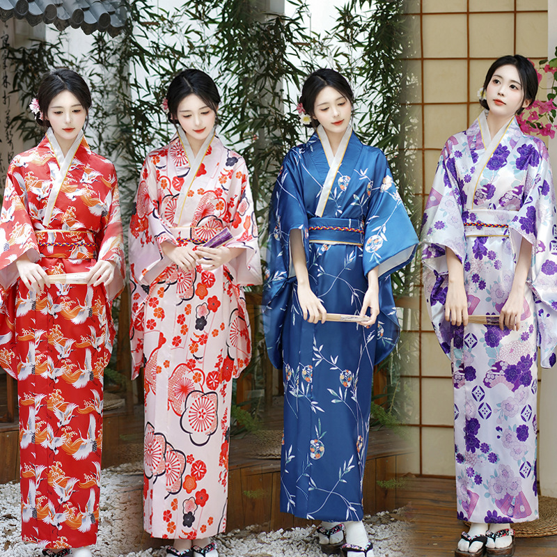 2025 Spring/Summer New Kimono Japanese Bathrobe Internet Celebrity Princess Dress Performance Costume Cute Bow Sweat Steaming Suit