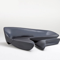 Designer Moon Couch Villa Living Room Sofa Corner Arc Sofa PU Leather Modern Net Red Lobby Sofa