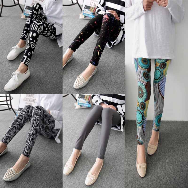 Spring and Summer Thin Leggings, Slimming, Ink Painting Print, Graffiti Nine-Point Pants, Plus Size, Outerwear, Floral Pattern, Skinny Pants for Women Spring and Summer Thin Leggings, Slimming, Ink Painting Print, Graffiti Nine-Point Pants, Plus Size, Outerwear, Floral Pattern, Skinny Pants for Women