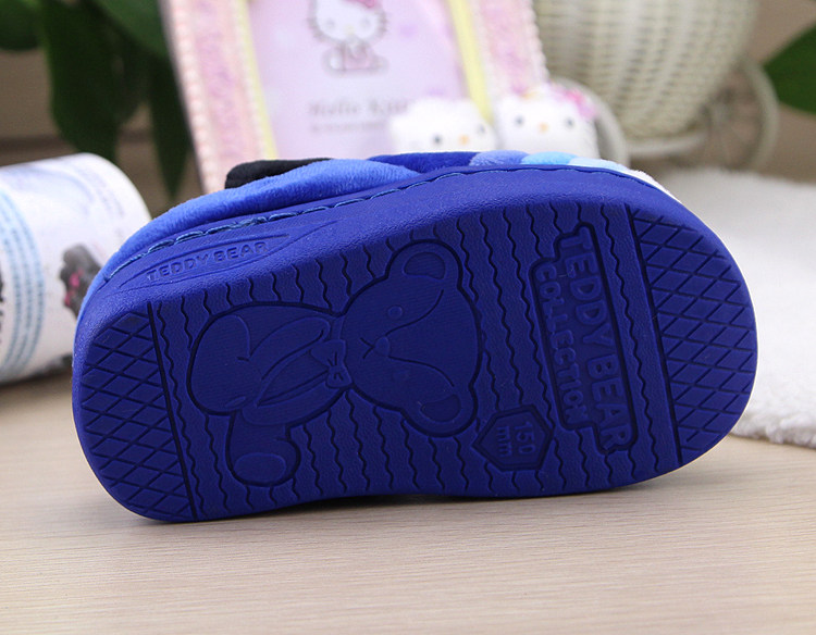 Pantoufles enfants en suède pour hiver - semelle caoutchouc - Ref 1005581 Image 9