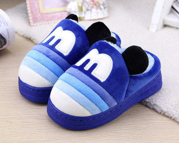 Pantoufles enfants en suède pour hiver - semelle caoutchouc - Ref 1005581 Image 6