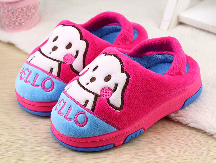 Pantoufles enfants en suède pour hiver - semelle caoutchouc - Ref 1016856 Image 14