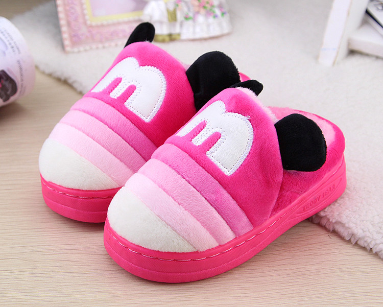 Pantoufles enfants en suède pour hiver - semelle caoutchouc - Ref 1005581 Image 10