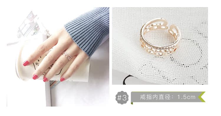 Nhẫn nữ sinh viên Nhật Bản và Hàn Quốc hipster Hàn Quốc nhẫn đỏ cá tính gió lạnh ngón tay trỏ cặp nhẫn mở vòng đuôi nhẫn vàng trắng
