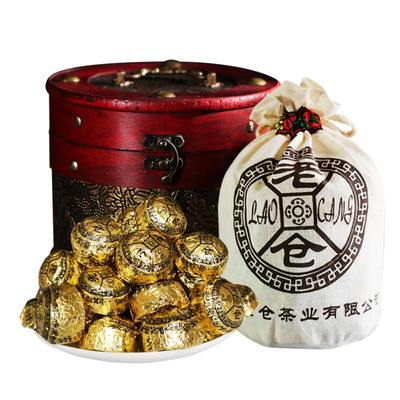 老仓金纸陈年普洱茶熟茶糯米香500g