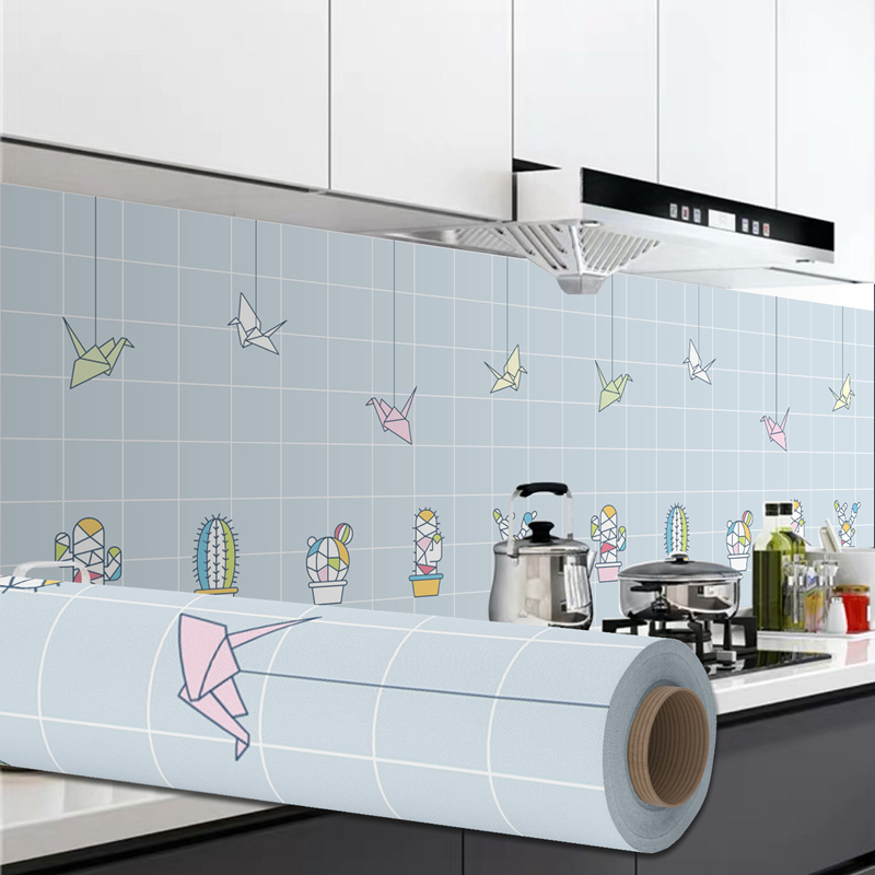 (5 m loaded) kitchen high temperature resistant anti-oil sticker cabinet hearth marble grain self-adhesive moisture-proof renovation patch wall sticker