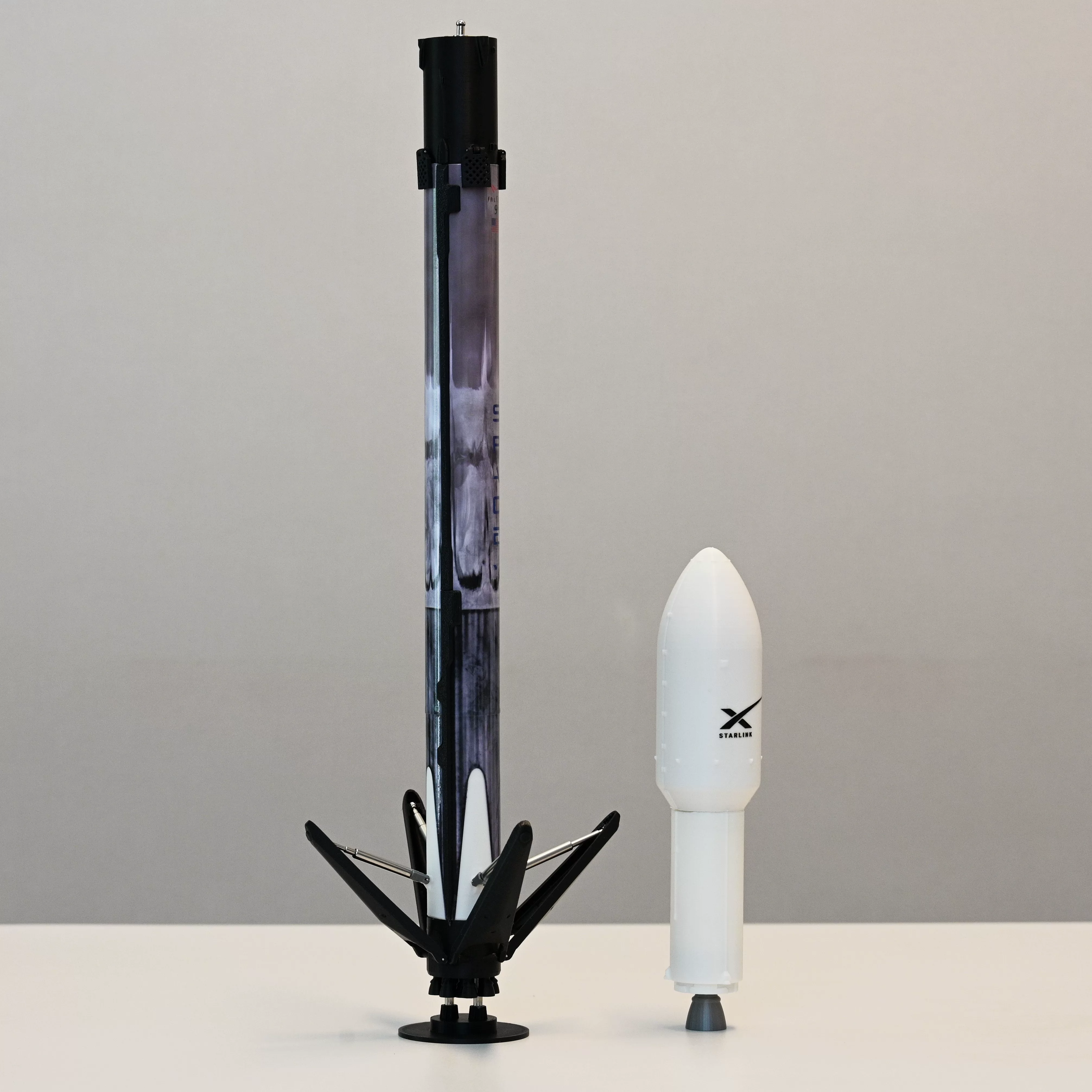Модель ракеты SpaceX Falcon 9 Block5 с восстановлением, вход в атмосферу, 3D-печать, 60 см, масштаб 1:120