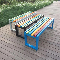 Park chair outdoor bench anti-corrosion outdoor park chair outdoor leisure chair outdoor long row chair solid wood chair stool