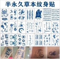 Non-reflective herb tattoo stickers ins Wind juice grass and wood semi-permanent tattoo simulation sticker durable waterproof men and women