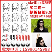 skrillex tattoo sticker owsla logo tattoo sticker schrex DJ 100 large tattoo electric syllable
