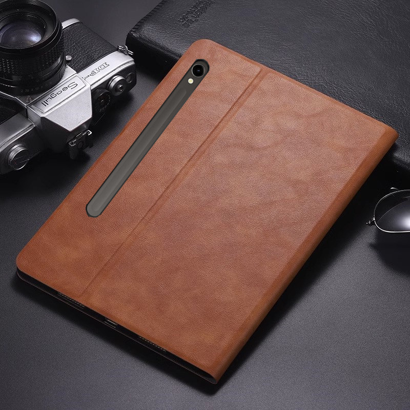 Suitable for Samsung Galaxy Tab S8+ Protective Case S7Plus Tablet S7Fe Anti-Fall 11-Inch 12.4 Full-Cover Plus Case Stand 5g Non-Magnetic Silicone Flip Cover Tabs