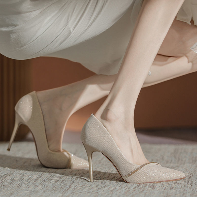 Tinghai High Heels for Women, Stiletto Heels, 2023 New Spring and Autumn Pointed Toe Bridesmaid Shoes, Dress Wedding Shoes, Sexy and Elegant for Banquets Tinghai High Heels for Women, Stiletto Heels, 2023 New Spring and Autumn Pointed Toe Bridesmaid Shoes, Dress Wedding Shoes, Sexy and Elegant for Banquets