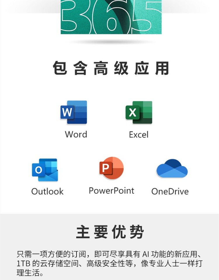 Microsoft 365微软Office365家庭版正版密钥Win/Mac激活码6用户
