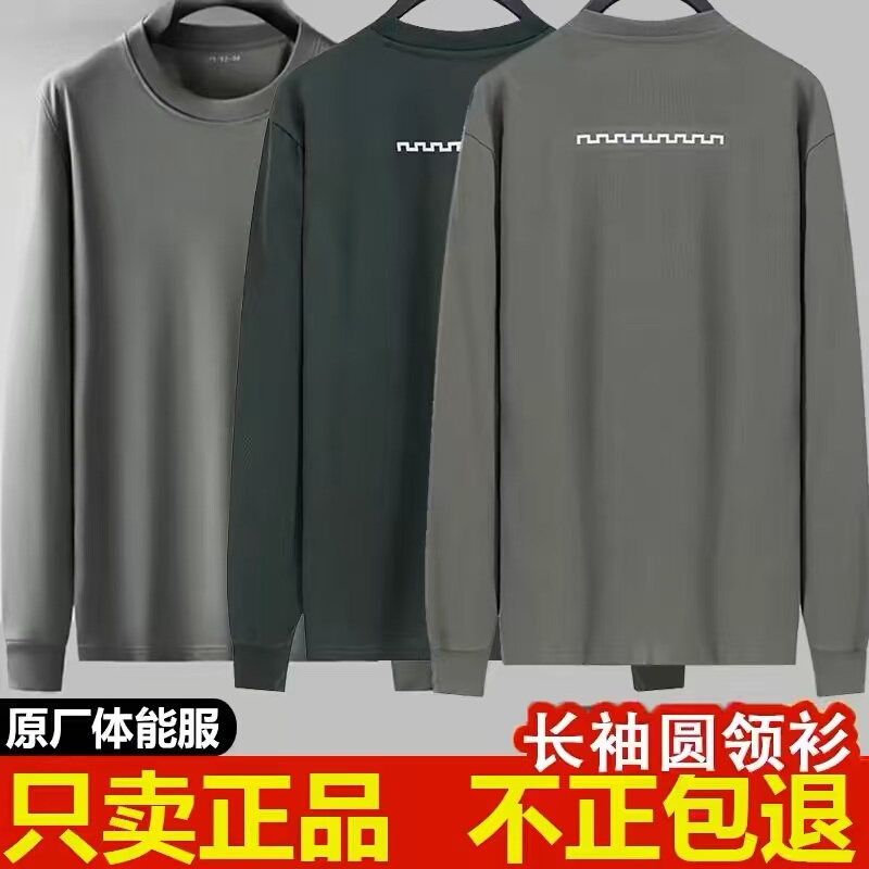 Authentic New Style Round Neck Shirt, Spring and Autumn Physical Fitness Long-Sleeved Training Fitness Sportswear, Physical Fitness Clothing, Long-Sleeved Top, T-Shirt
