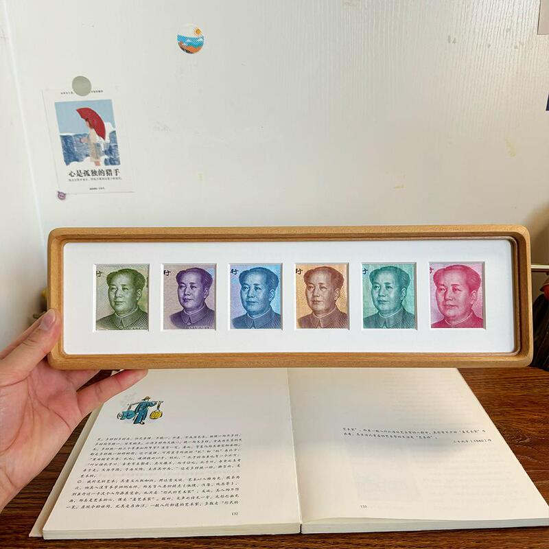 Rmb Photo Frame Ornaments, Six Rows of Beautiful Scenery Display, Six-Part Hundred-Yuan Calligraphy and Painting Frame, Set 4