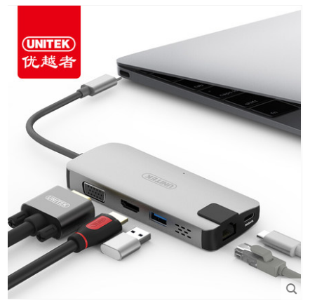 Superior type-c turns hdmivga network card converter MacBookUSB-C expand dock extension cord