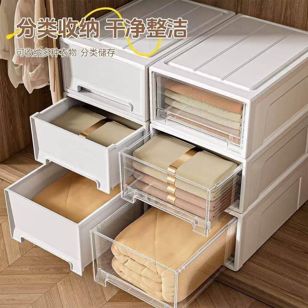 Japanese-imported wardrobe storage box drawer-type organizer plastic clothes storage cabinet underwear organizer box