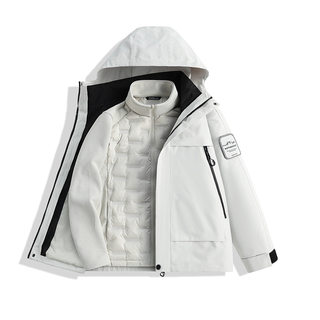 Jackets for Men and Women, 2025 Winter New Style, Couple's Outdoor down Lining, Windproof and Warm Mountaineering Clothing Two-Piece Set